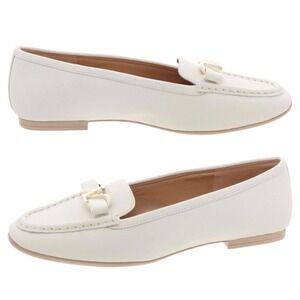 Naturalizer Women Layla White Leather Slip On Embellished Loafers Shoes Size 9.5